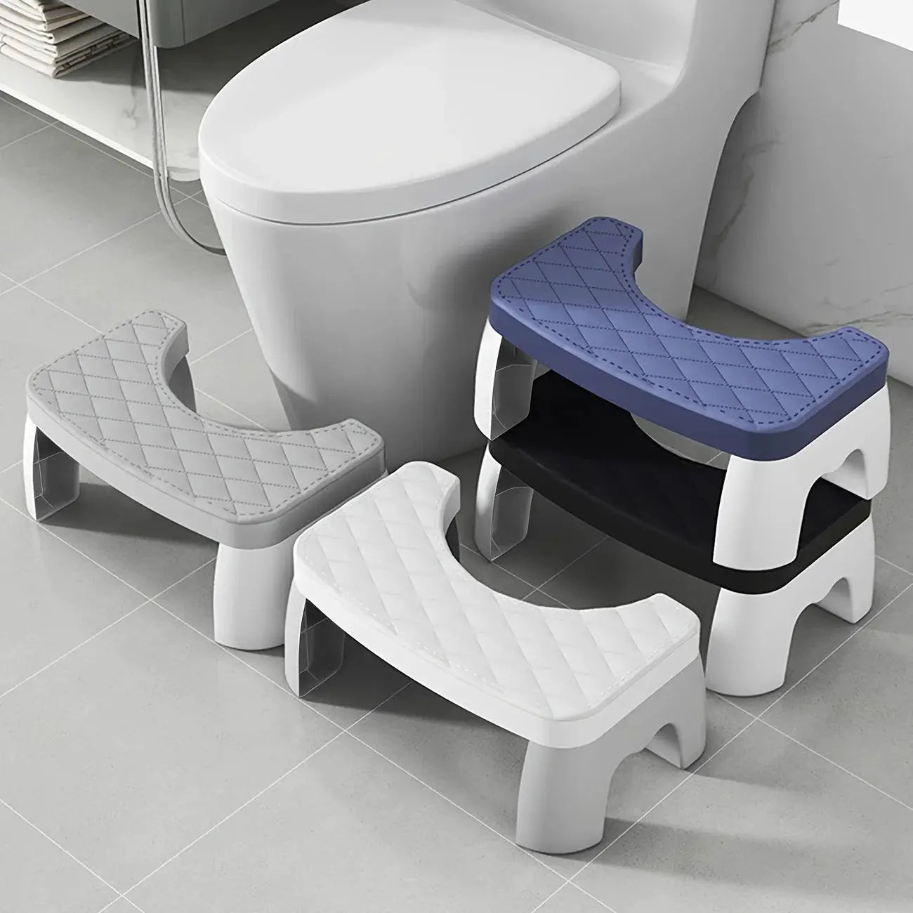Adjustable Non-Slip Squat Stool for Toilet, Bathroom Step Stool with Anti-Skid Base - Portable & Space-Saving for Home/Travel from PriceLows™