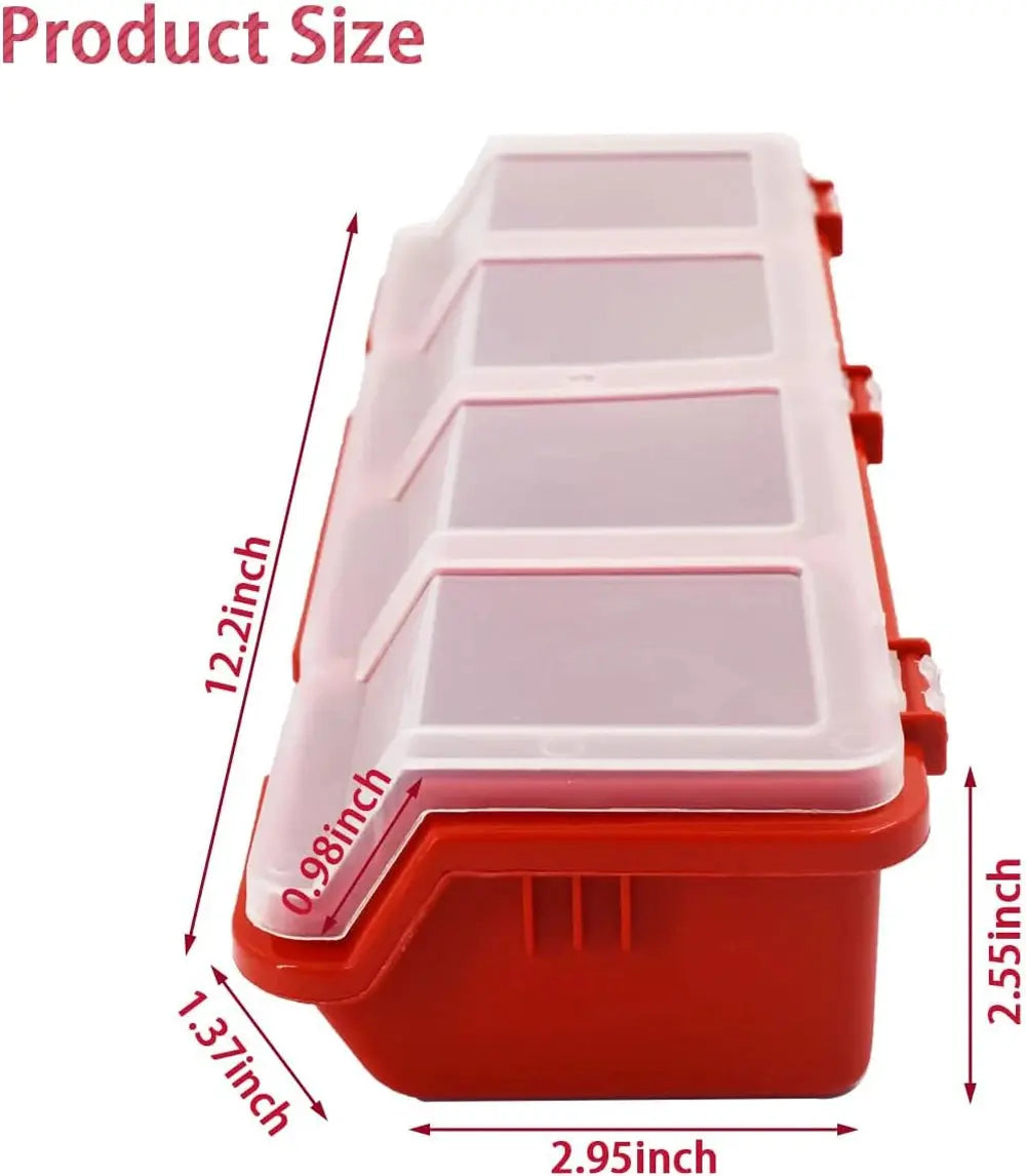 1Pc Plastic Screw Organizer Box with 4 Compartments Portable Tool Parts Storage Bin with Lid for Hardware Small Parts Display from PriceLows™
