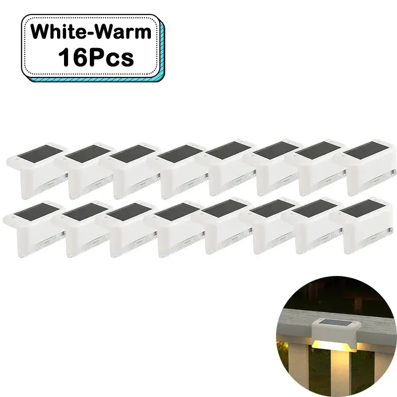 Outdoor Solar Step Lights Warm White LED Waterproof Stair Path Lighting for Garden Patio Fence Balcony Decoration Solar Power from PriceLows™