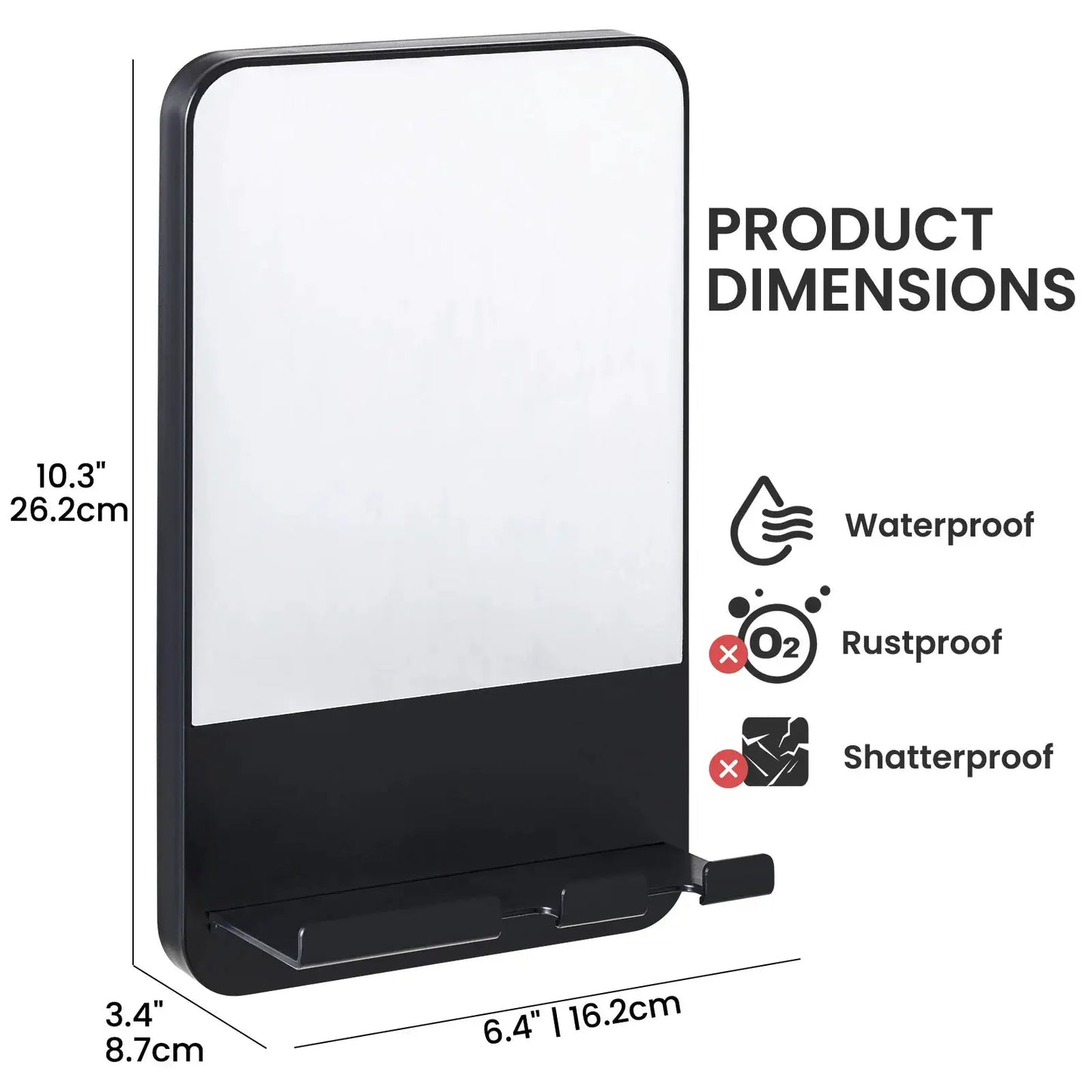 Fogless Shower Mirror | Razor Holder | Suction Mount | One Size from PriceLows™