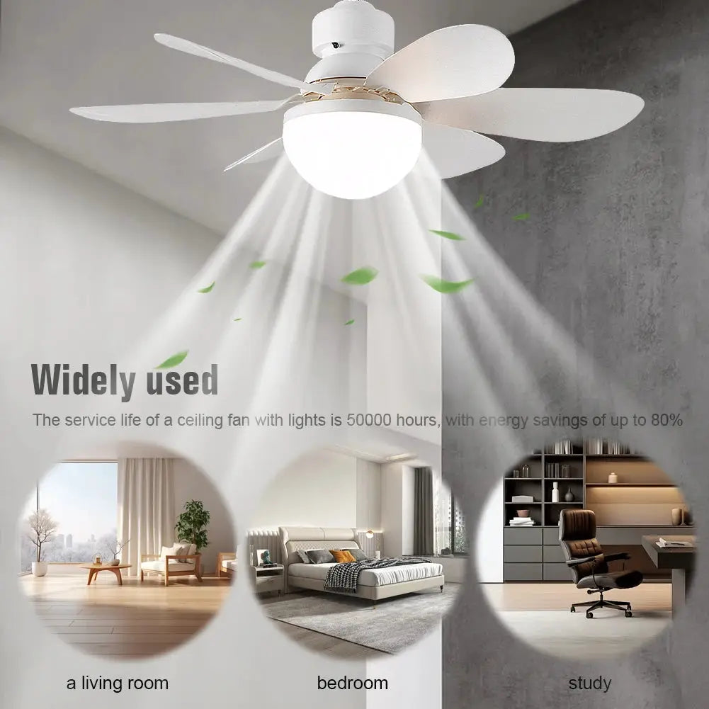 Ceiling Fan With Light | Remote Control | E27 LED Socket | 40/52 cm