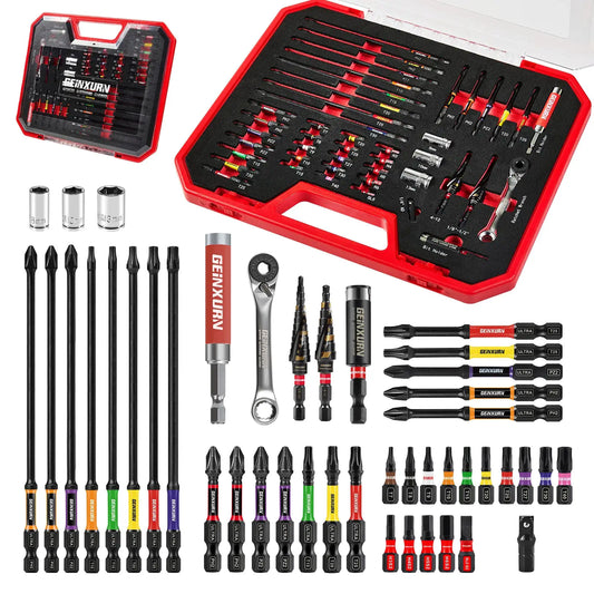 Geinxurn Tools Set Packaged with Screwdriver Bit,Mini Wrench,Socket Driver,Step Drill,Socket Adapter and Bit Holder for DIY from PriceLows™