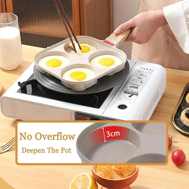 Egg Frying Pan With Lid | 3/4 Cup Capacity | Nonstick Aluminum