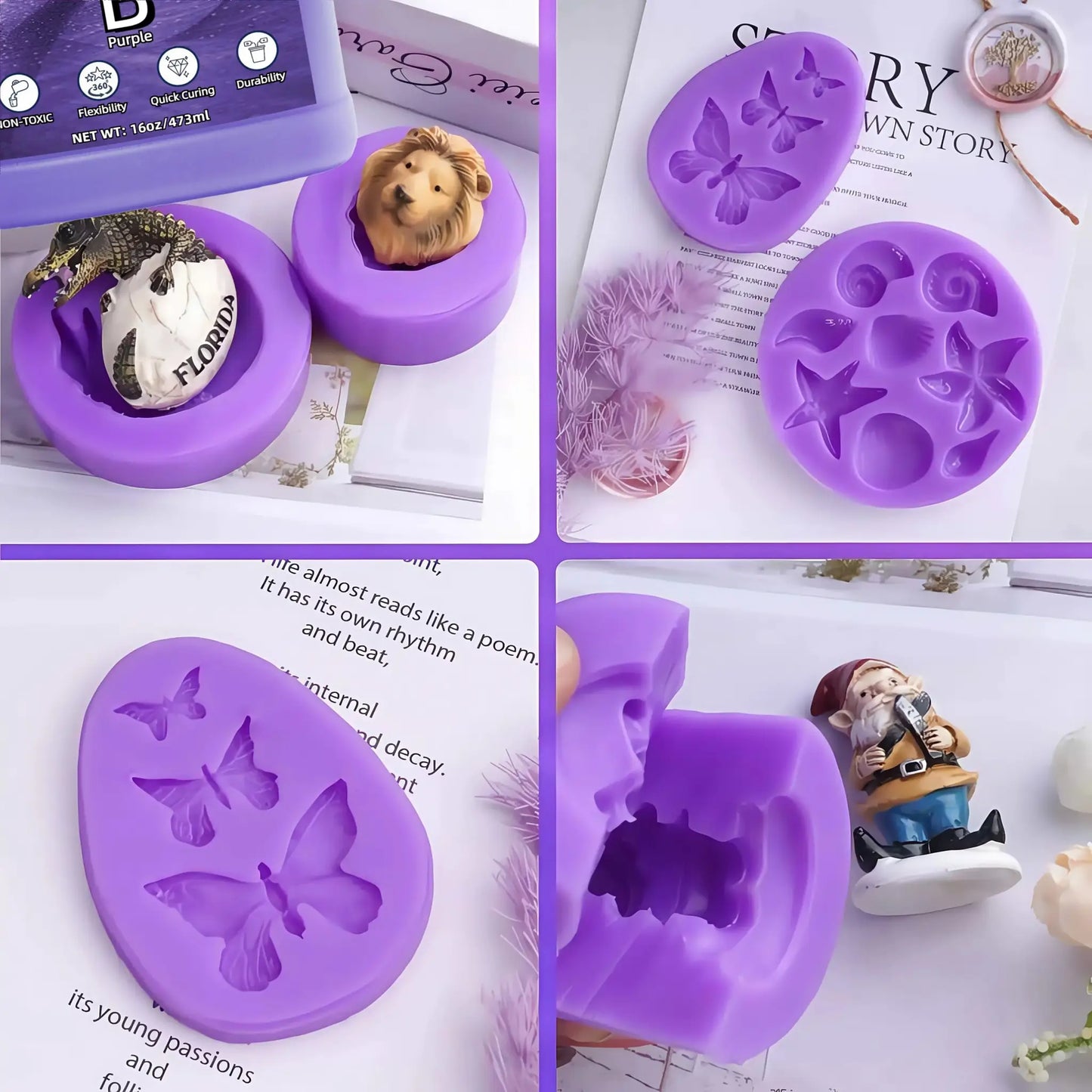 Silicone Mold Kit | Fast Cure Purple | Resin Casting | 2 Part System