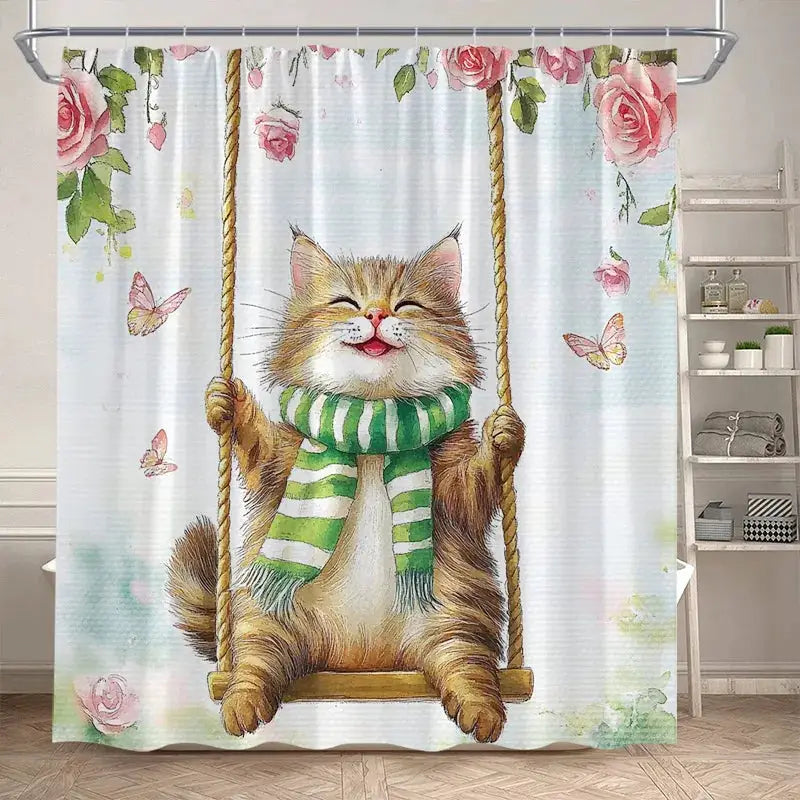 Funny Bathing Dogs Shower Curtain Bathtub Wash Your Paws Cute Pet Cartoon Animals Bath Curtains Fabric Bathroom Decor with Hooks from PriceLows™