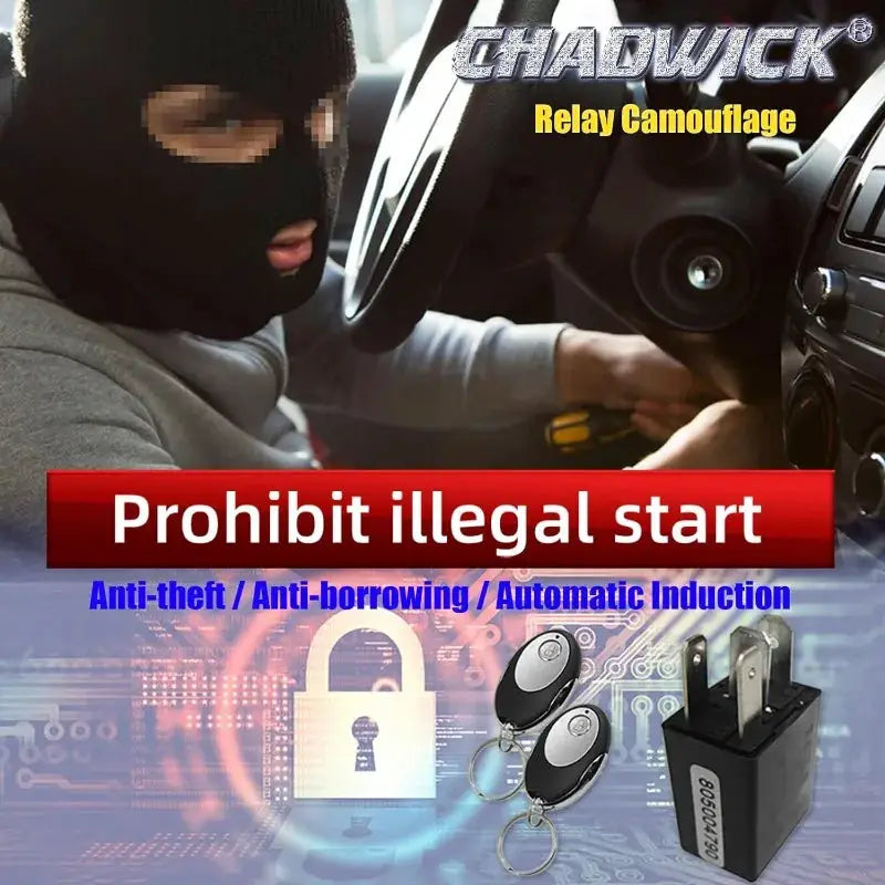 12V wireless immobilizer car engine lock Intelligent Security Anti-Theft System Replaceable relay shaped device CHADWICK 501 from PriceLows™