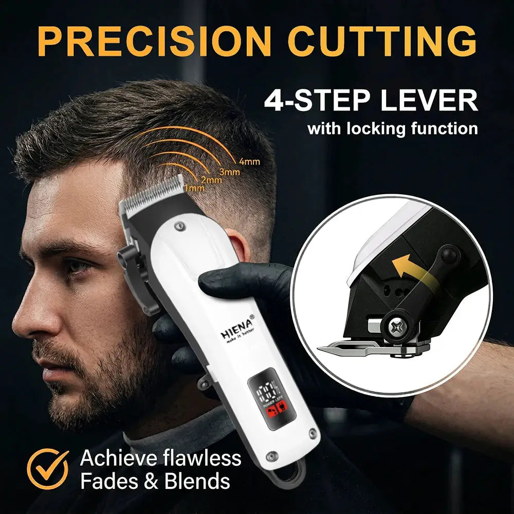Hair Clippers Kit | Rechargeable Battery | Stainless Steel Blades | 4 Piece Set