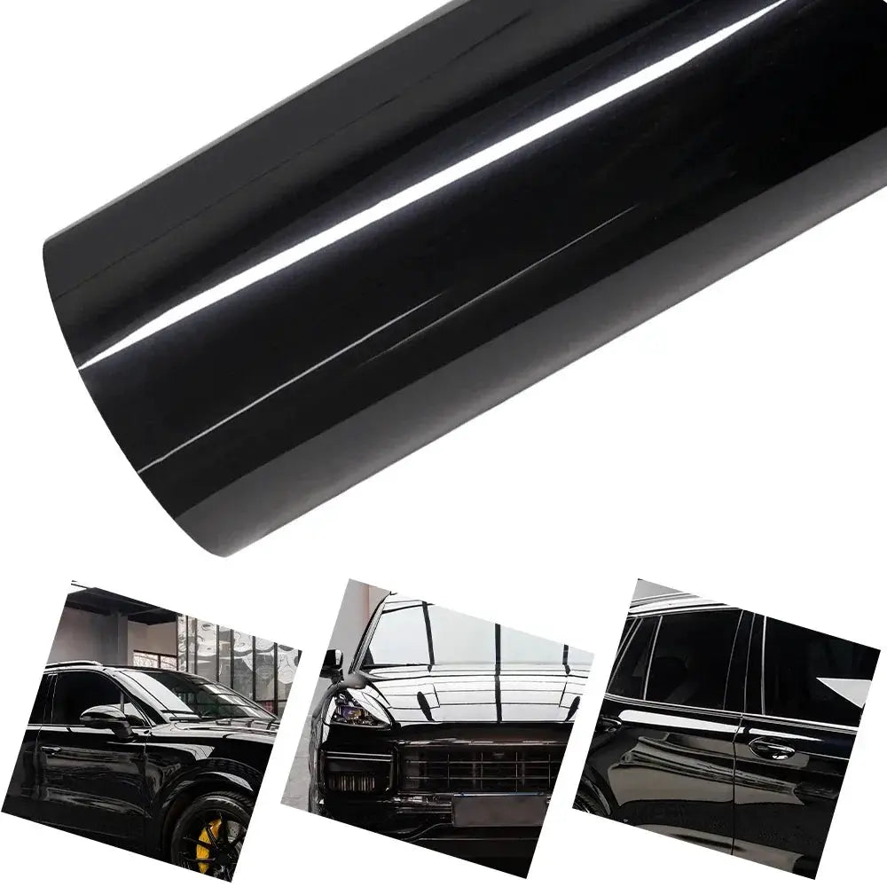 Ultra Gloss PET Piano Black Vinyl Wrap Film Sticker Auto Decoration Accessories Glossy Black Self Adhesive Vinyl Bubble Air Free from PriceLows™