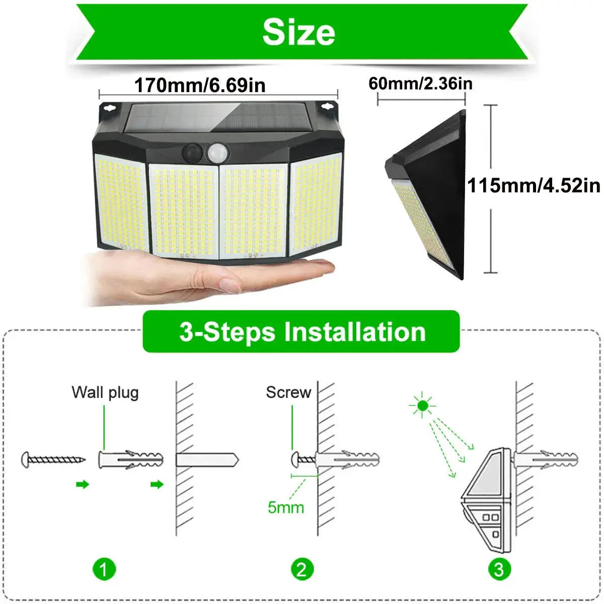 576 LED Solar Power Light Motion Sensor Outdoor Waterproof 3 Mode Security Spotlight for Outside Pathway Yard Garden Garage Lamp from PriceLows™