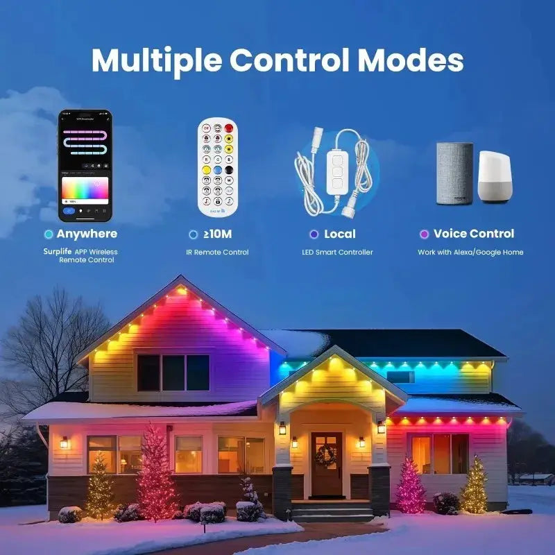 150ft 100ft 50ft Permanent Outdoor Lights Smart RGBIC Outdoor Lights with 75 Scene Modes String Lights with 90 LEDs for Garden from PriceLows™