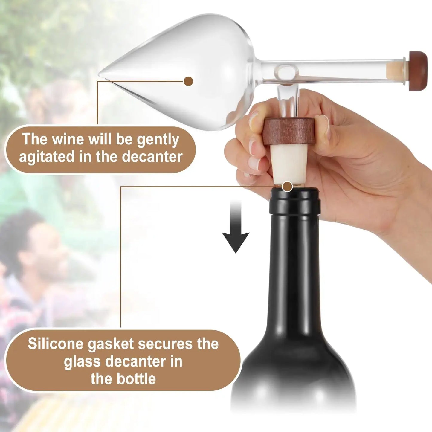 Wine Aerator Decanter Red and White Aerator Pourer Makes Your Wines Taste Better Italian Design Decanter Whiskey and Spirits Gif from PriceLows™