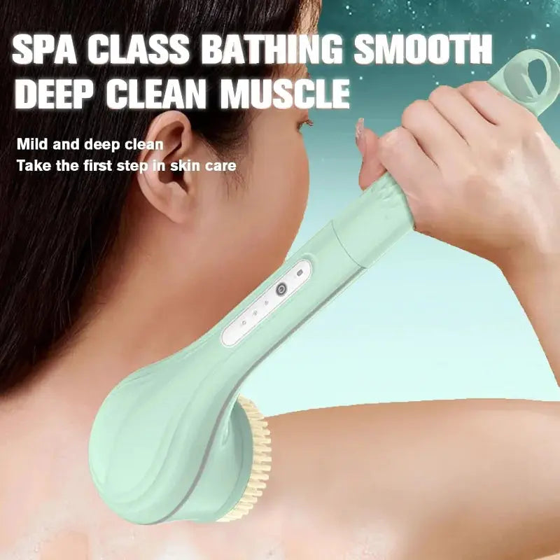 Electric Bath Brush | 3-Speed Adjustable | Back Scrubber | 6 Attachments