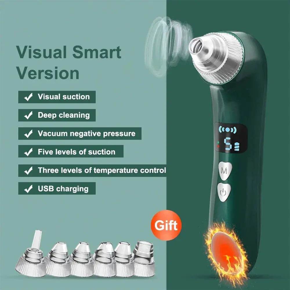 Visual Blackhead Remover Facial Deep Clean Machine Blackheads and Acne Remover Heated Face Extractor Electric Blackhead Sucker from PriceLows™
