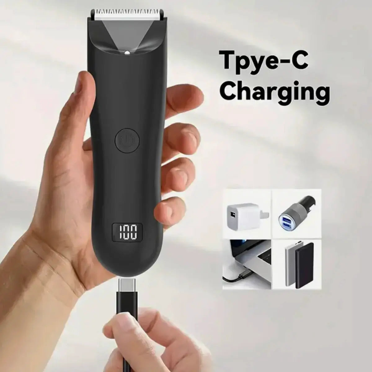 Beard Trimmer | LED Display | USB Type-C Rechargeable | 3-4 Attachments