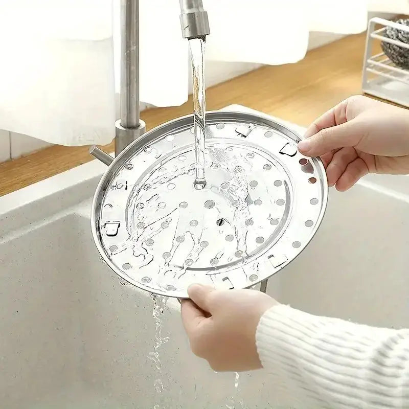 Stainless Steel Round Steam Tray | Removable Legs | Fits Instant Pots, Stockpots