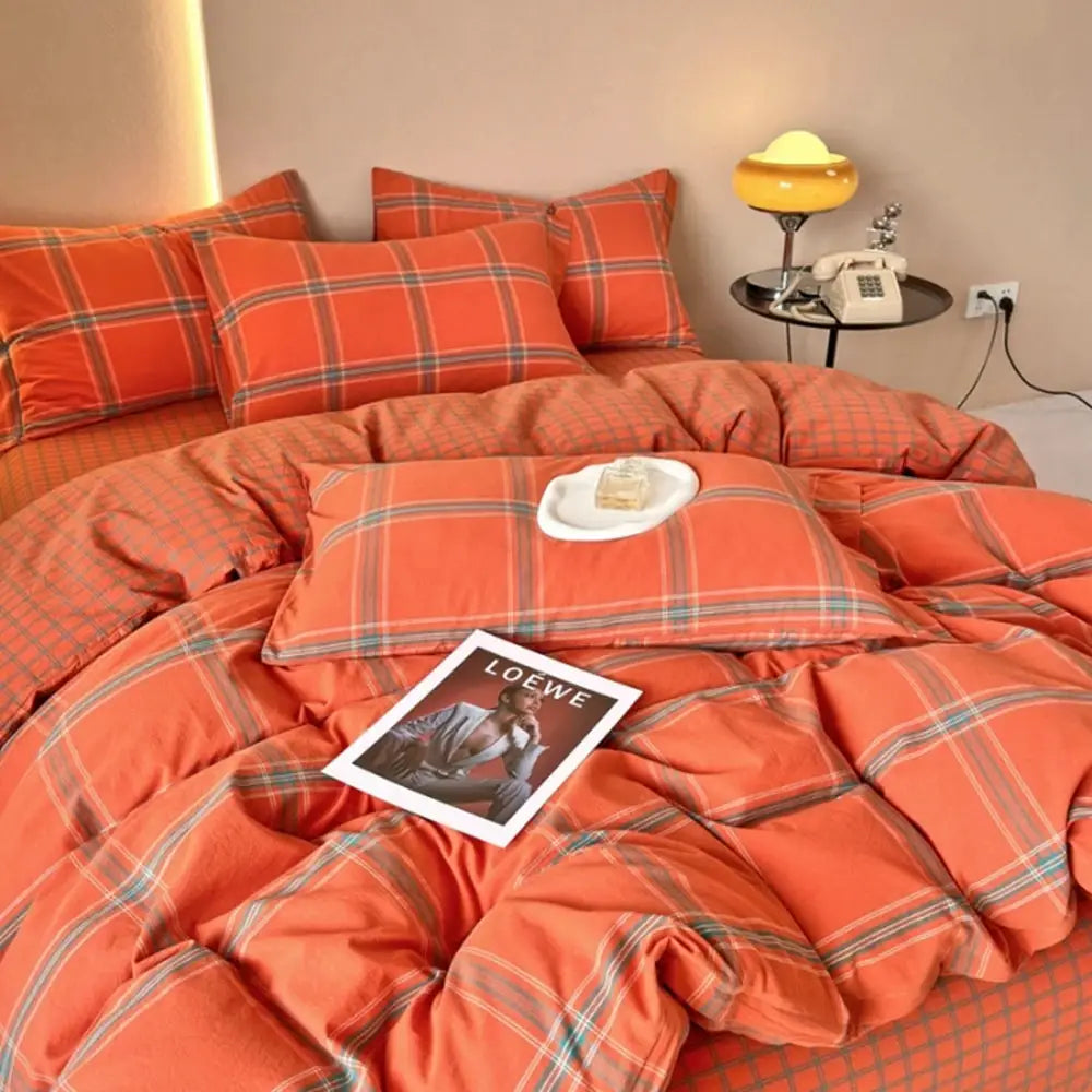 Duvet Cover | 100% Cotton | Plaid Style | 160X210 And 220X240