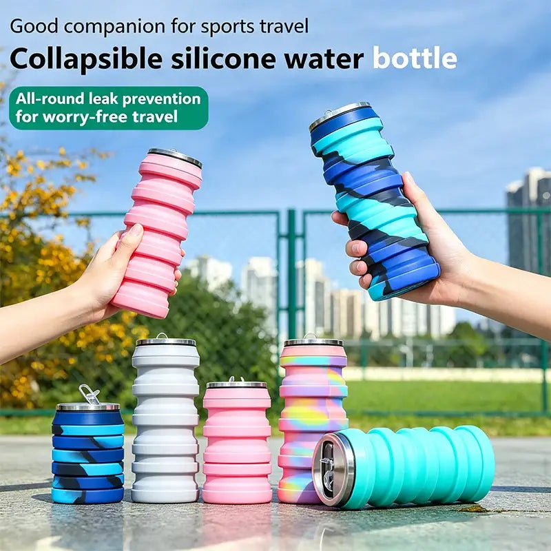 480ML Retractable Silicone Water Bottle Collapsible Cup Outdoor Travel Sport Drink Bottle YDSH03 from PriceLows™