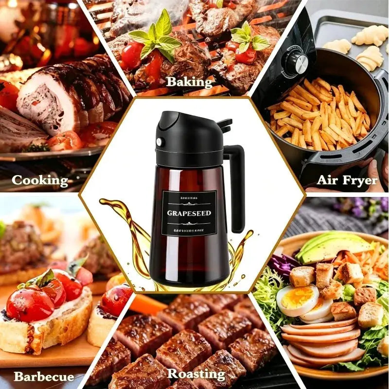 Olive Oil Dispenser | 470ml Capacity | 2 In 1 Spray And Pour | Glass