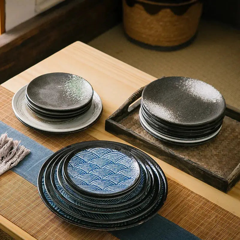 High Appearance Level Japanese Ceramic Tableware Bone Dish Home Platter Western Steak Plate Pasta Salad Fruit Porcelain Plate from PriceLows™