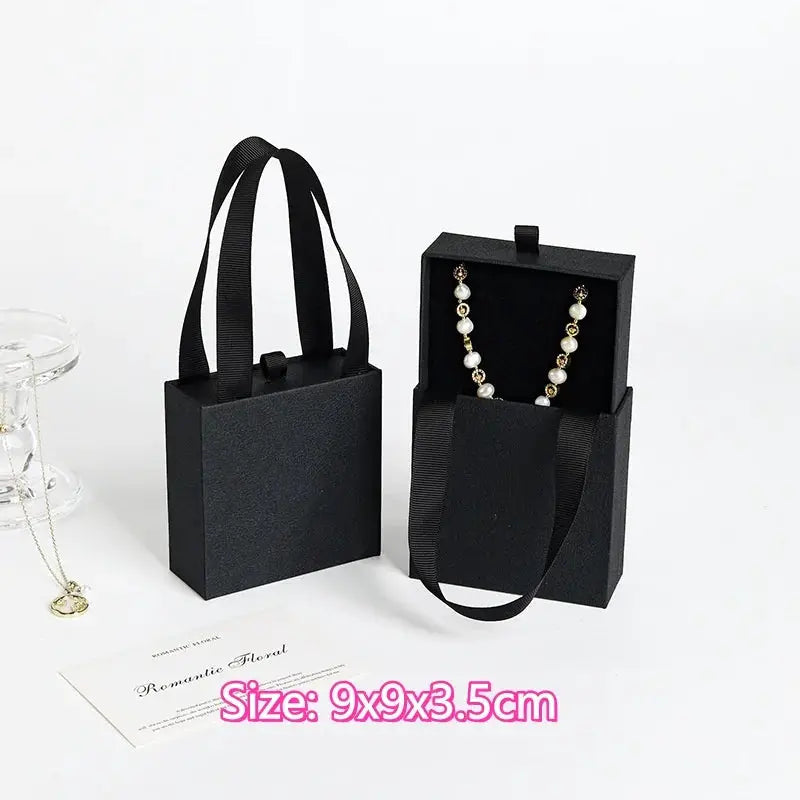 Paper Pull-Out Drawer Jewelry Box Handheld Jewelry Packaging Box Wearing Armor Ring Earring Necklace Storage Gift Box from PriceLows™