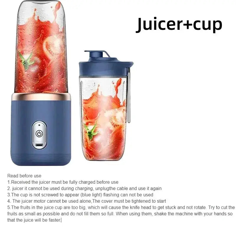 6 Color 400ml Portable USB Blender Electric Travel Juicer Cup For Smoothie Milkshake Kitchen Mini Mixer Tool from PriceLows™