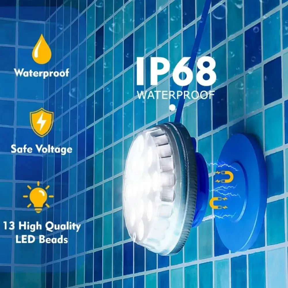 Solar RGB Swimming Pool Underwater Lights IP68 Waterproof Lighting Remote Control Brightness Levels Timer for Pond Pool Lights from PriceLows™