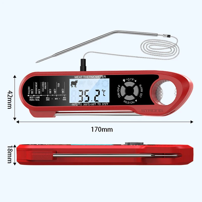 Digital Meat Thermometer | Dual Probe | LCD Screen With Alarm