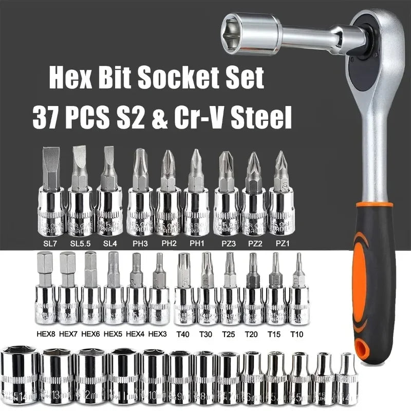 46pcs Car Repair Tool Kit Ratchet Torque Wrench Spanner Screwdriver Socket Set Combo Tools Kit Bicycle Auto Repairing Tool Mech from PriceLows™