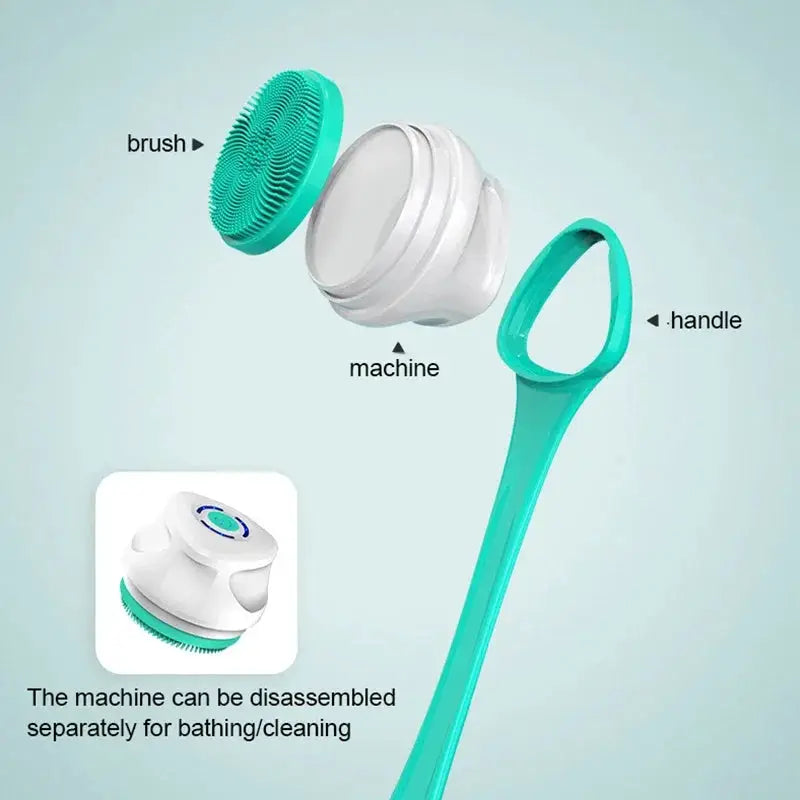 Electric Shower Brush Set | 5 In 1 | Rechargeable | Long Handle Scrubber