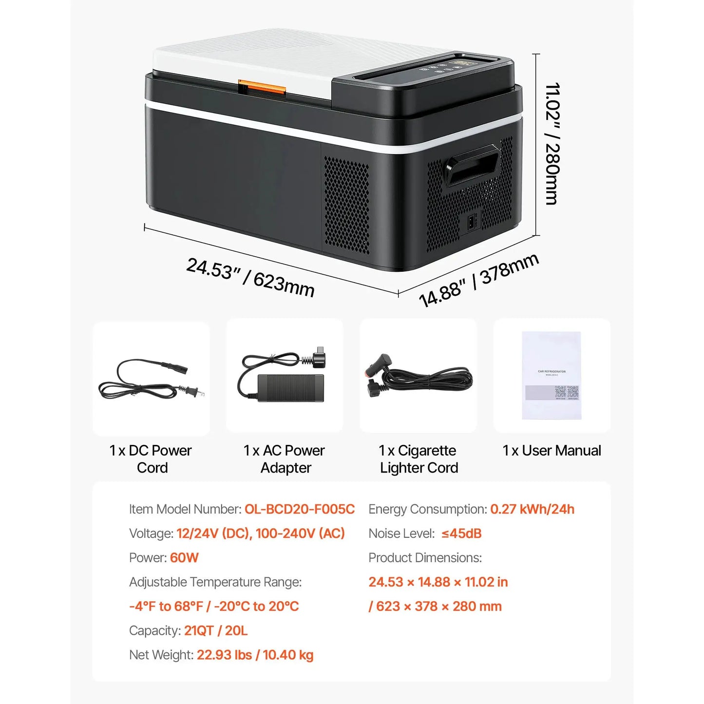 SucceBuy 20L 22L 35L 45L 55L Car Refrigerator Mini Fridge Freezer Portable Compressor Cooler DC 110-240V Ice Box for Camping from PriceLows™
