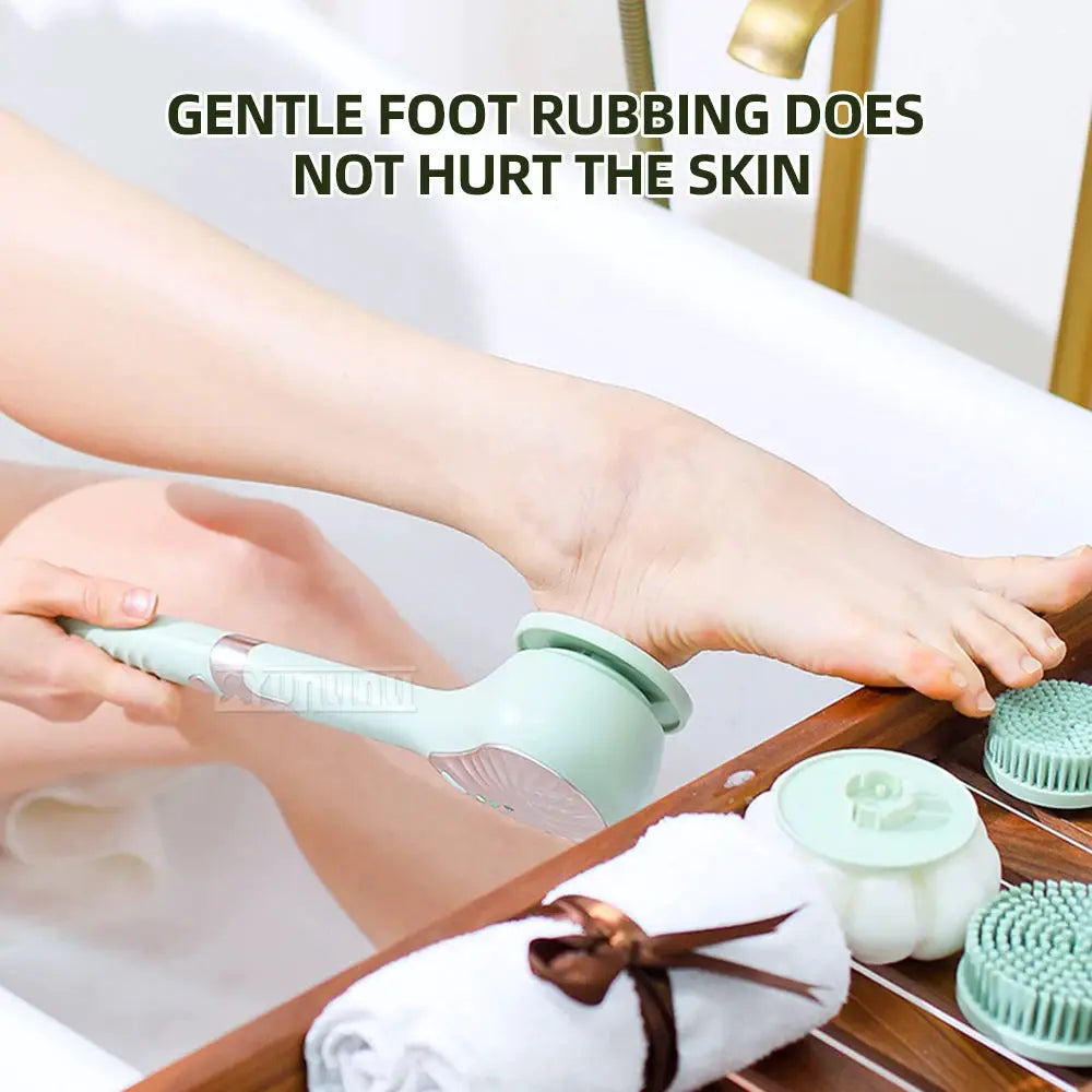 Electric Bath Brush | Vibration Massage | Waterproof Long Handle