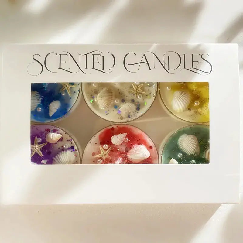 Scented Candle Set | 6-Piece Soy Wax Seashell | PriceLows™