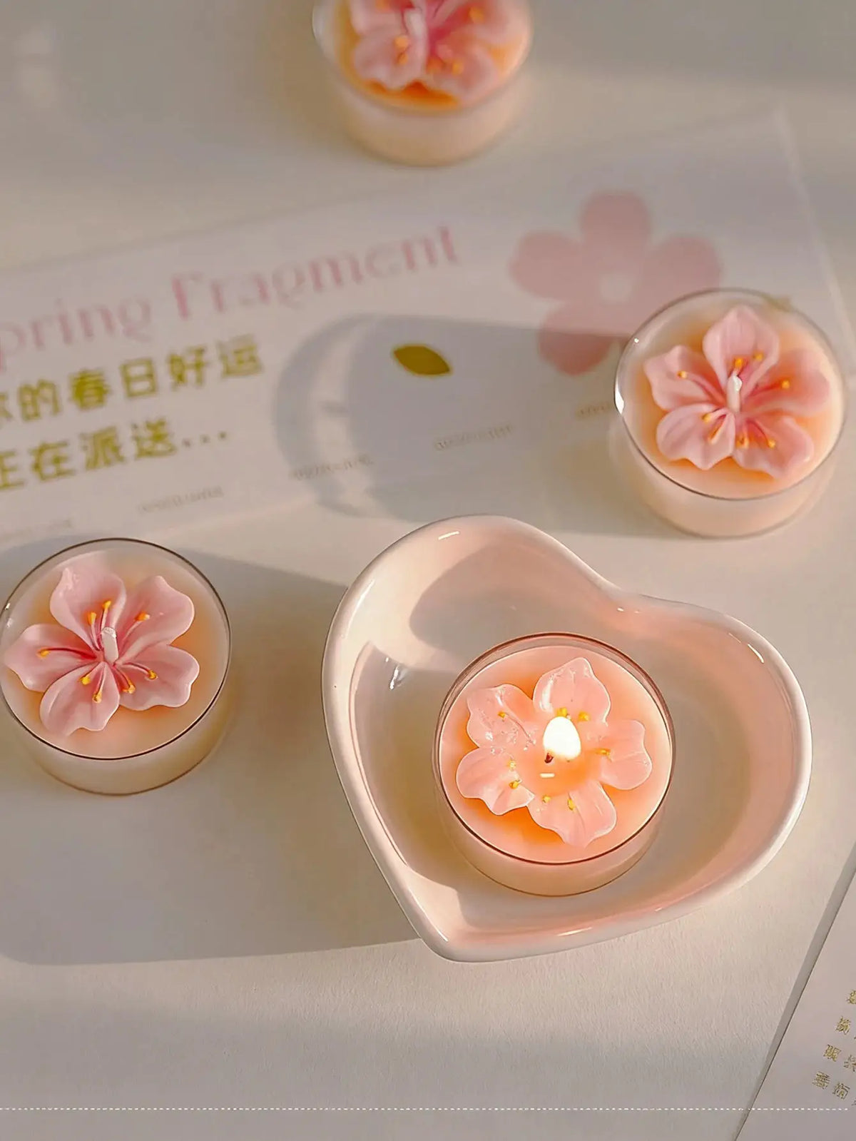 Scented Soy Wax Candles | Pink Peach Blossom 4-Pack | PriceLows™