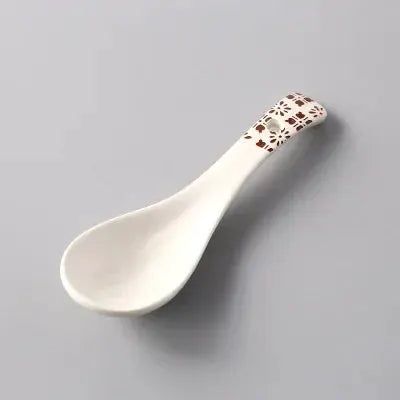1Pcs Ceramic Spoon Multi-Function Glaze Porcelain Japanese Scoop Porridge Soup Spoon Tableware Restaurant Household Kitchenware from PriceLows™