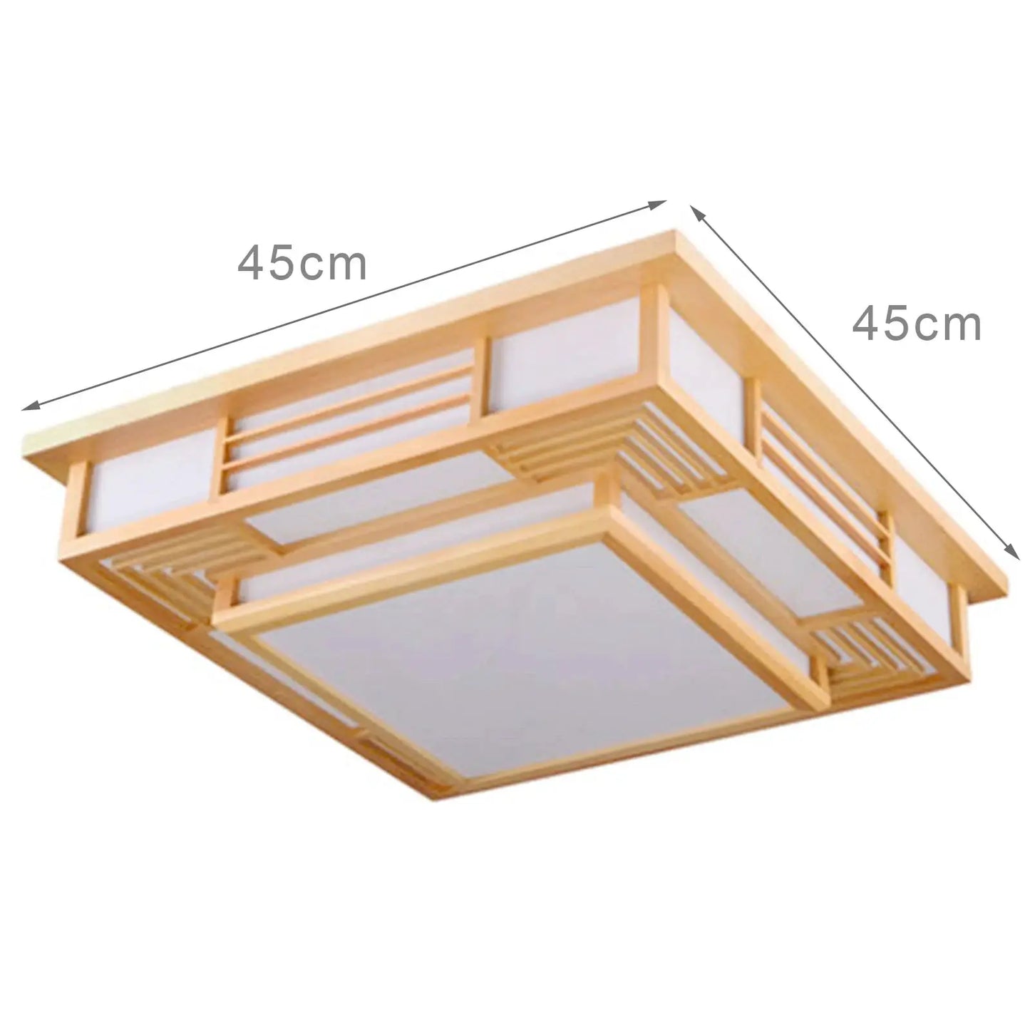 Japan Style Ceiling Lamp Solid Wood Wooden LED Light Flush Mount Ceiling Light with Remote Control For Bedroom Living Room from PriceLows™