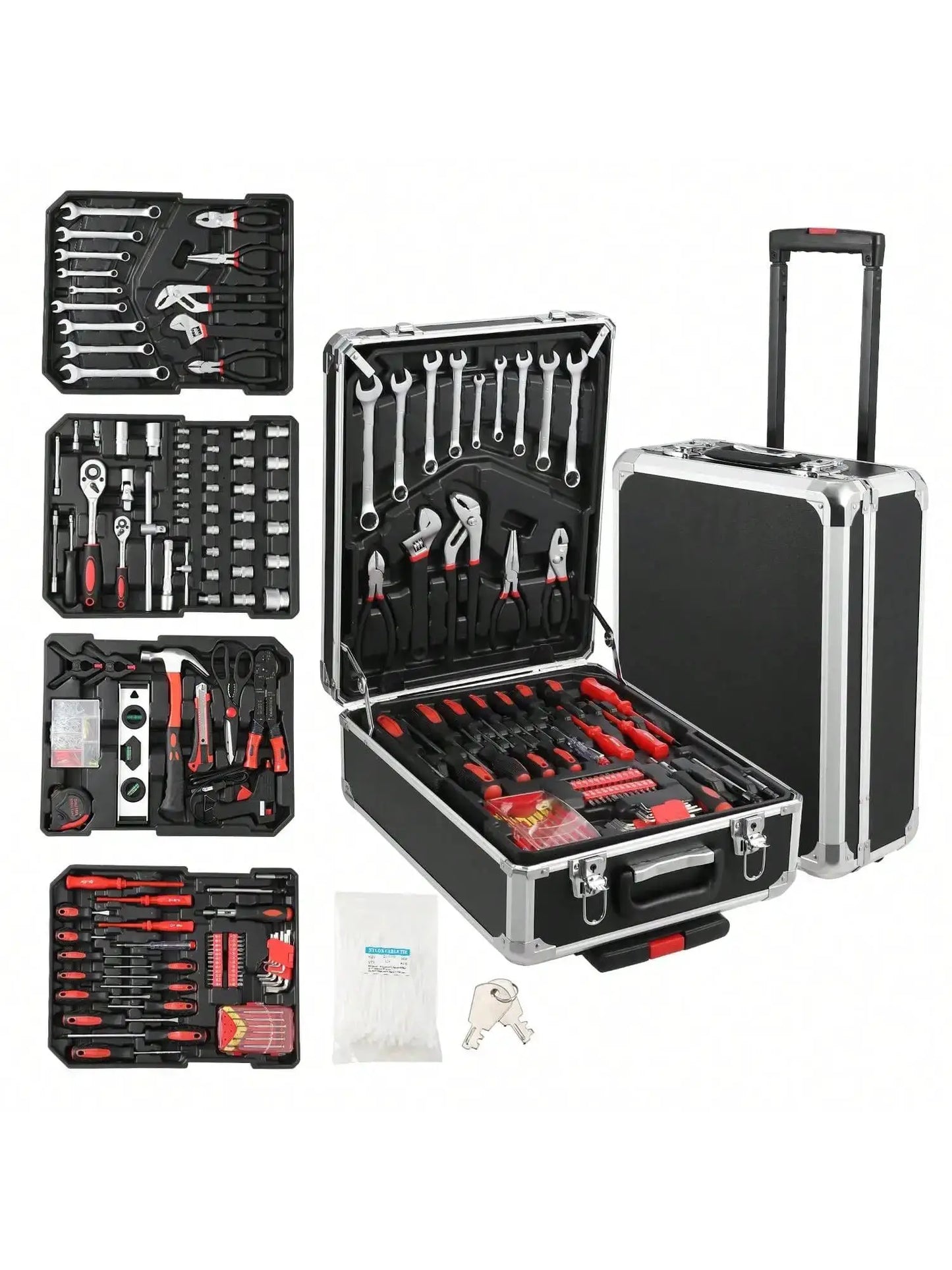 800 Piece Tool Sets For Men, Tool Box With Tools, Tool Kit With Rolling Tool Box, Complete Tool Box Set, Household Tool Set, Aluminum Trolley Case Tool Sets, Gift On Father's Day from PriceLows™