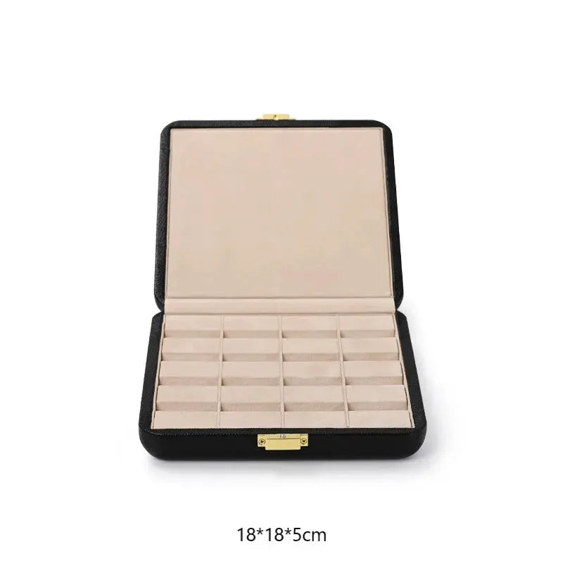 Oirlv Black Jewelry Organiser Boxes PU Leather Ring Earring Jewelry Set Box Jewel cases of precious metal Storage Box Gifts Box from PriceLows™
