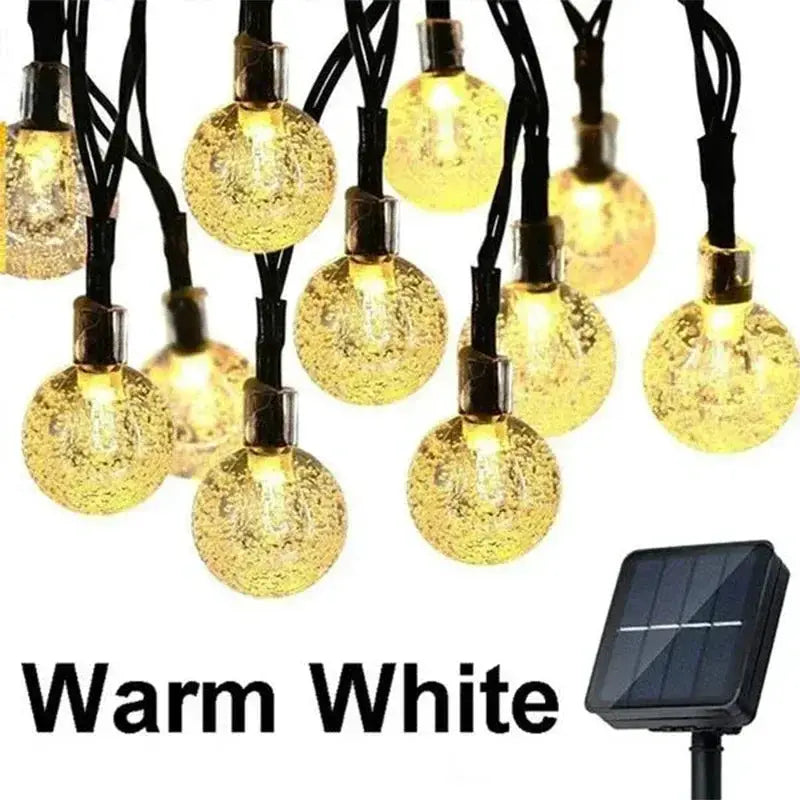 Solar String Lights Outdoor Crystal Fairy Light Chritmas Garland 8 Modes Waterproof Patio Light for Garden Party Decor from PriceLows™
