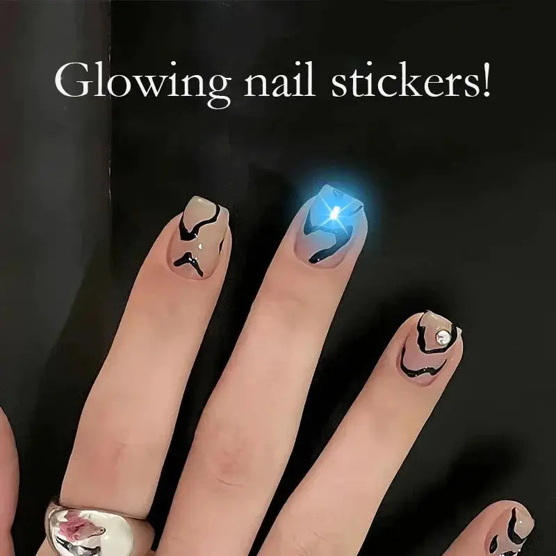 5pcs NFC Flash Nail Sticker LED Bare Chip Intelligent Luminous Nail Lamp Glow in the Dark Nail Stickers Enhancement Manicure from PriceLows™