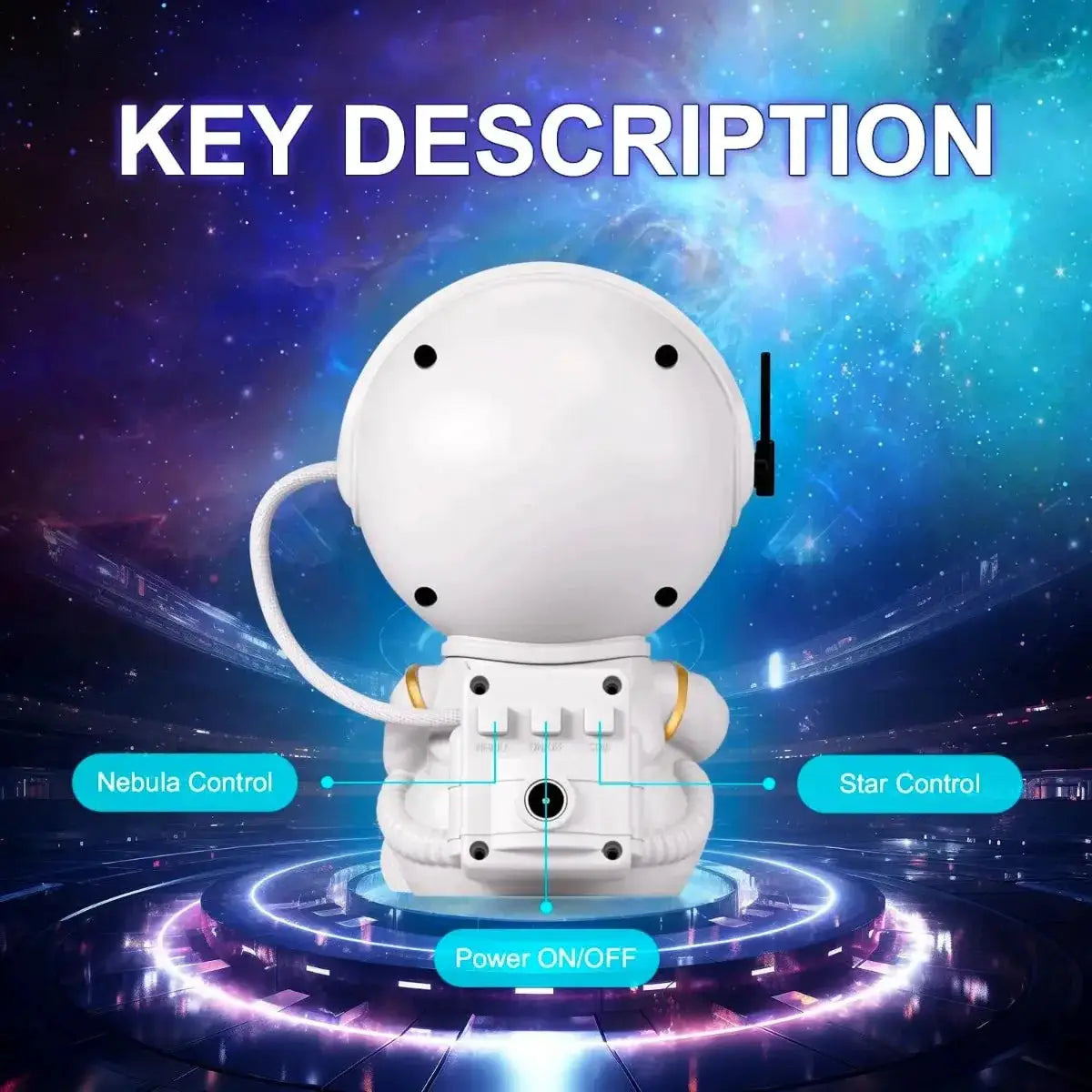 Galaxy Star Projector Night Lights, Starry Sky, Astronaut Atmosphere LED Lamp Decorative Bedroom Ceiling for Kids Children Gifts from PriceLows™