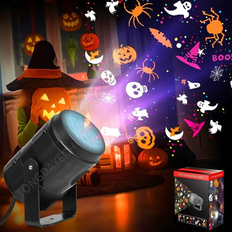 LED Projector Light | USB Powered | Rotating Design | Pumpkin Snowflake