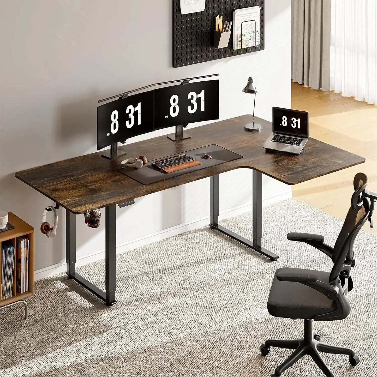 L Shaped Standing Desk, 63/71x43 Inches Electric Stand Up Desk with Dual Motor & Memory Controller, Desk with Adjustable Height from PriceLows™