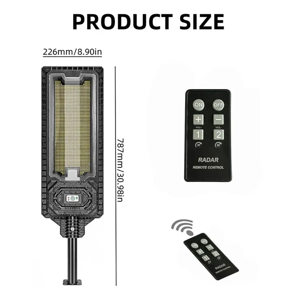 9000mah High Power Solar Light Outdoor 1478 LED Solar Street Light Dusk to Dawn Waterproof For Garage Garden Terrace Wall Lamp from PriceLows™
