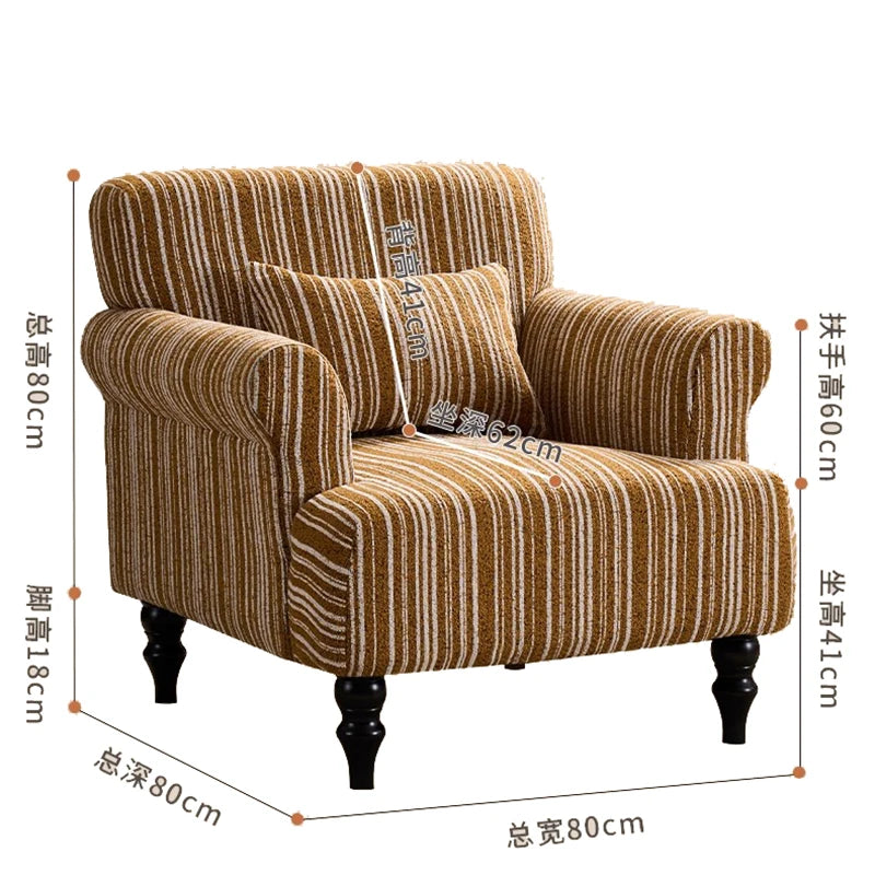 Single Sofa | Nordic Modern Vintage | Living Room Recliner | 1-Seater