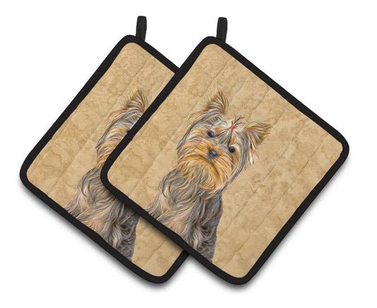 Pot Holder Set of 2 | Heat Resistant Quilted Hot Pads | 7.5 x 7.5 Inch | Schnauzer (Style 10)