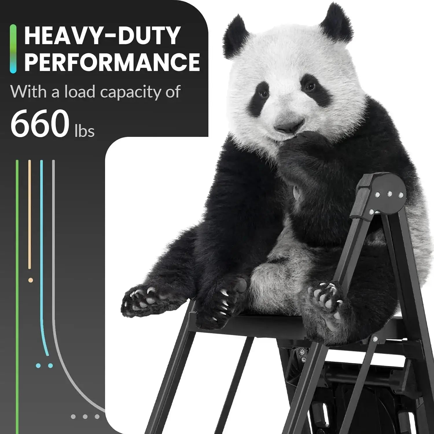 5 Step Ladder with Handrail & Tool Tray, 660 lbs Capacity, Anti-Slip Wide Pedal, Sturdy Steel for Home Kitchen Outdoor from PriceLows™