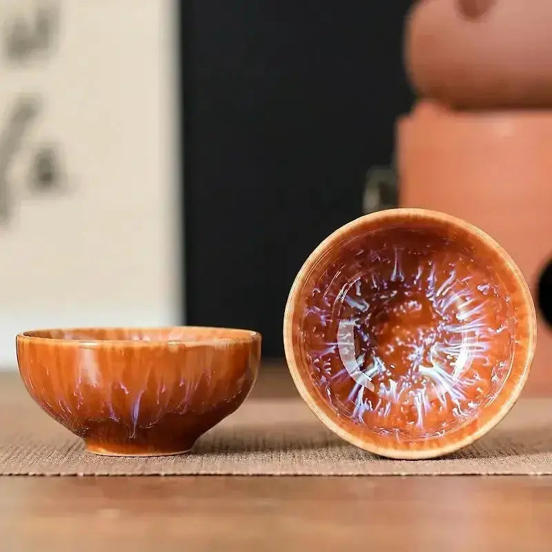 1pc Multicolor Kiln Fambe Porcelain Tea Cup Large Kung Fu Temmoku Glaze Ceramics Japanese Master Teacup Retro Single Tea Cups from PriceLows™