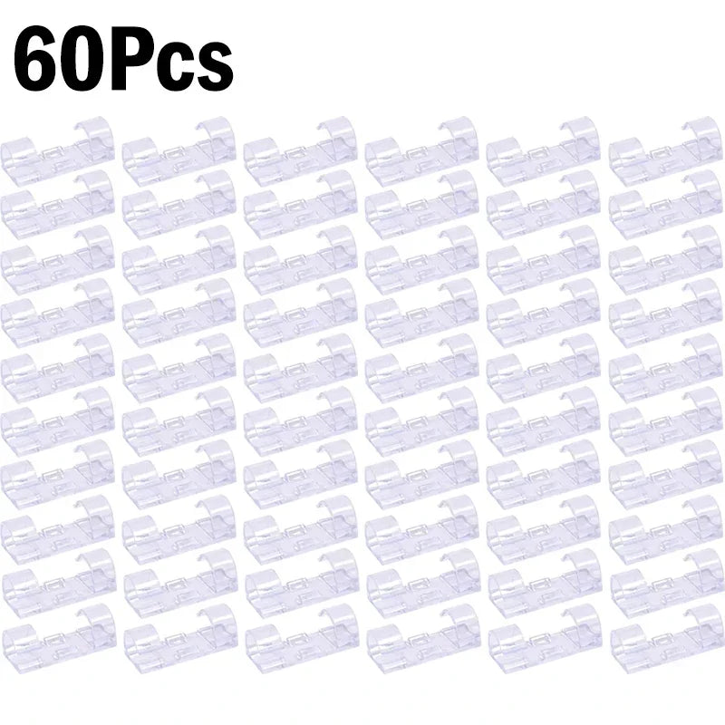 1-60Pcs Drop Self-adhesive Wire Organizer Line Cable Clip Buckle Clips Fastener Holder For Car Line PC TV Ethernet Cable Clip from PriceLows™