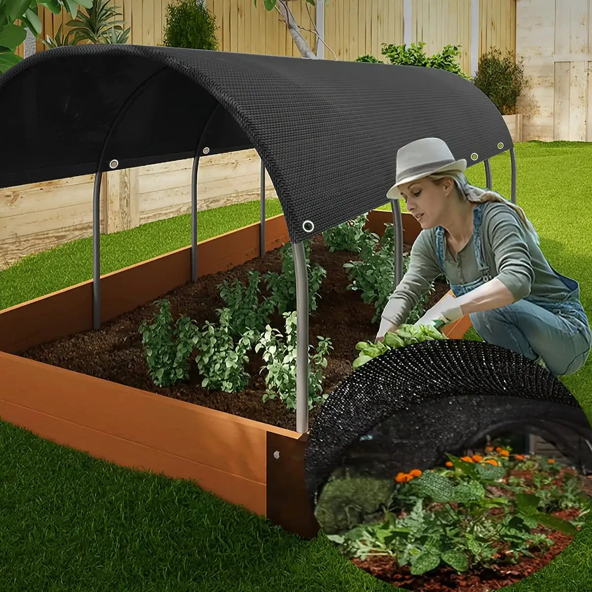 Black Shade Cloth Netting | 6X10FT HDPE Mesh | With Grommets