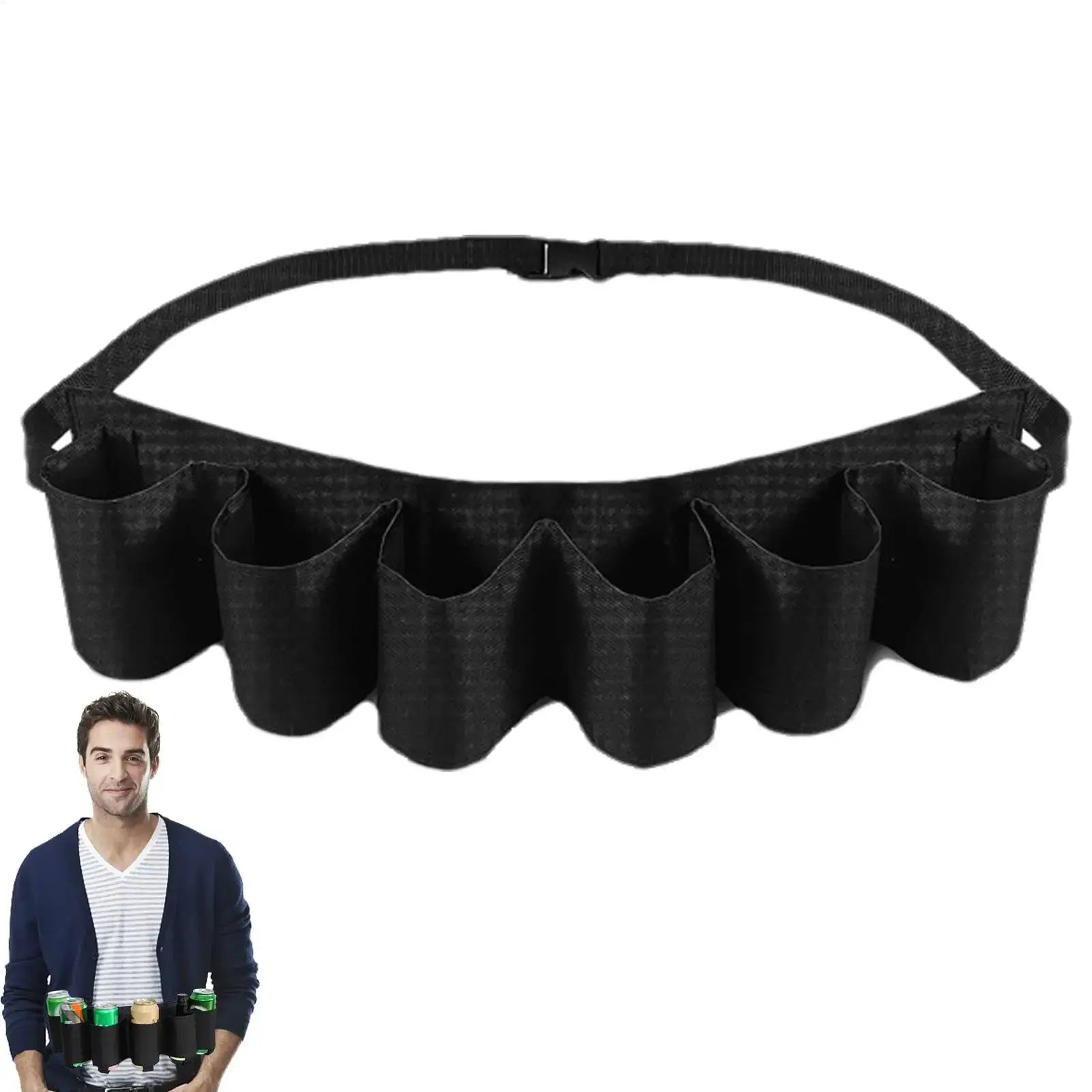 Holds 6 Cans Holster Portable Bottle Waist Beer Belt Bag Handy Wine Bottles Beverage Can Holder for Picnics Camping Outdoor from PriceLows™